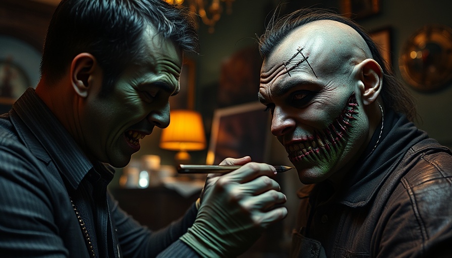 Intricate monster makeup session at Darkmoor.