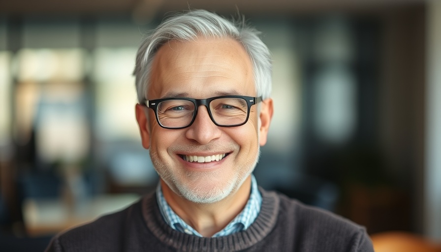 Professional middle-aged man in a modern setting, AI automation for entrepreneurs.