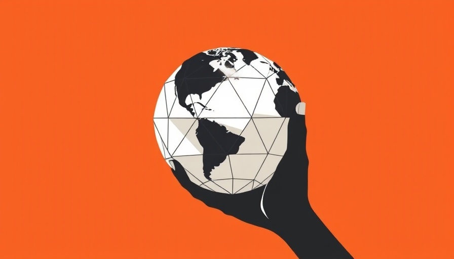 Minimalist illustration of hand holding globe for AI news summary