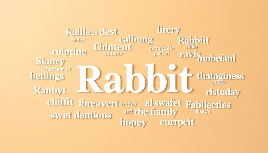 Latest AI news 2025: Story-themed text cutouts centered around 'rabbit'.