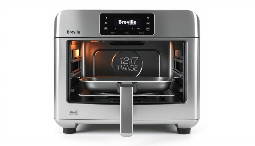 Breville Smart Oven Air Fryer with digital controls, sleek design.