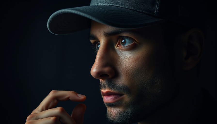 Thoughtful man in a cap pondering AI and business growth.