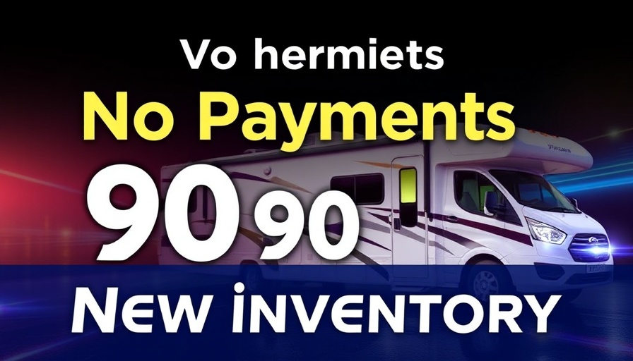 Advertisement banner featuring RV sales promotion.