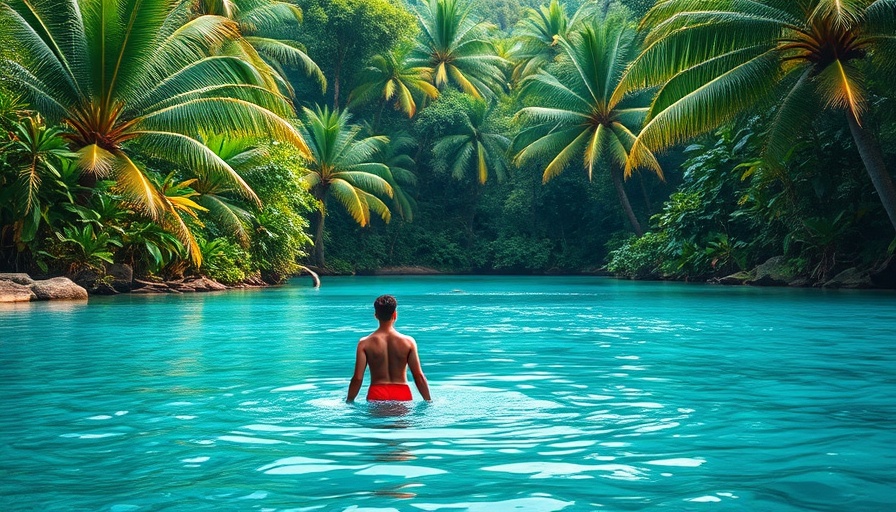 Orlando travel tips: Hidden oasis with clear blue water and lush greenery.