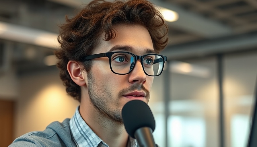 Man discusses free AI courses from top companies, calm setting.