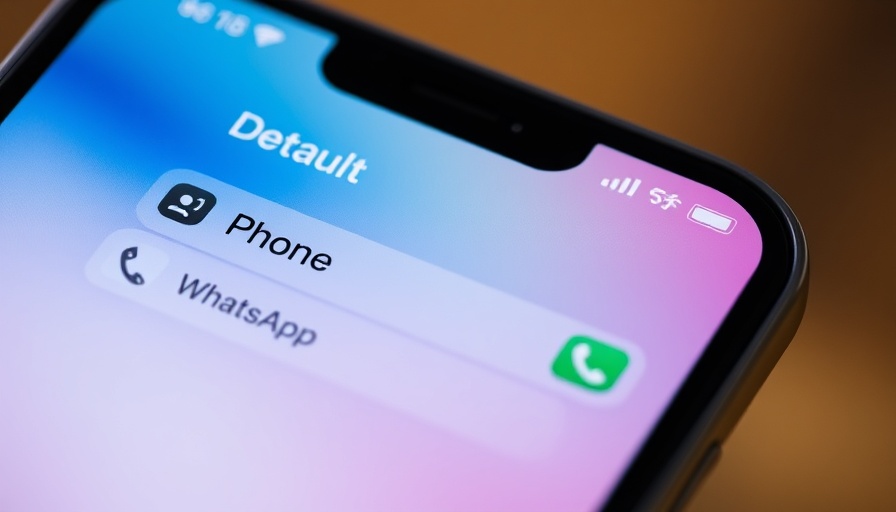Smartphone screen with WhatsApp as default calling app setting.