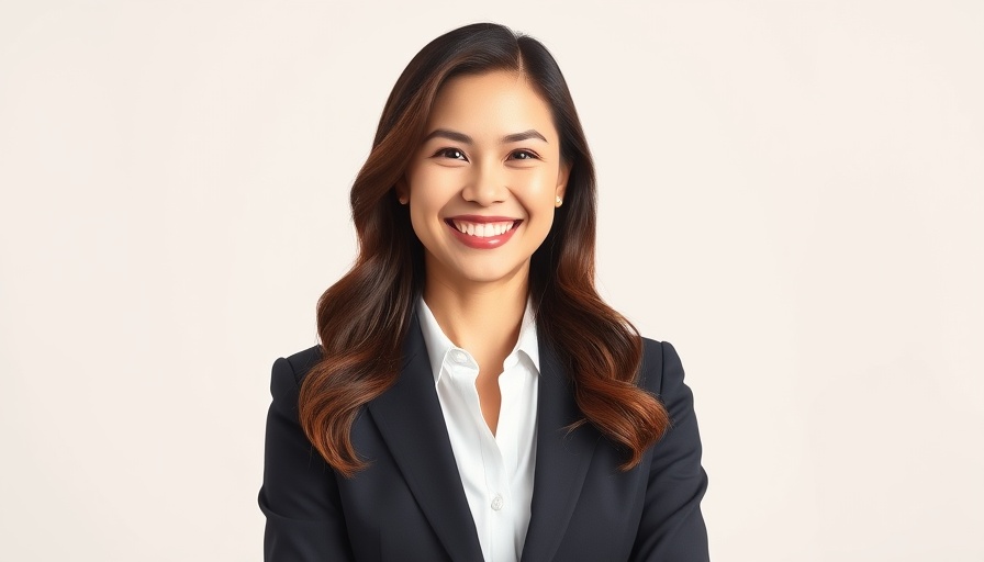 Confident professional woman smiling in business attire for Geopolitical Change for Investors.