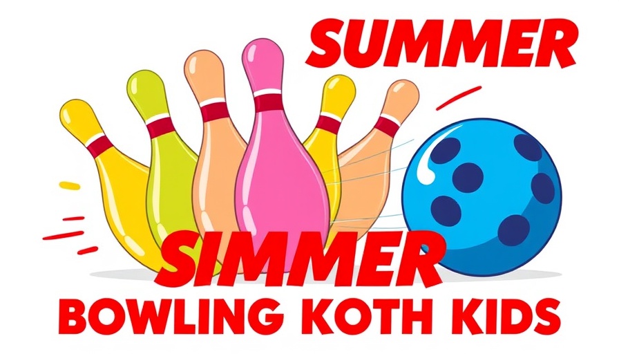 Kids Bowl Free Summer Bowling promo with colorful pins.