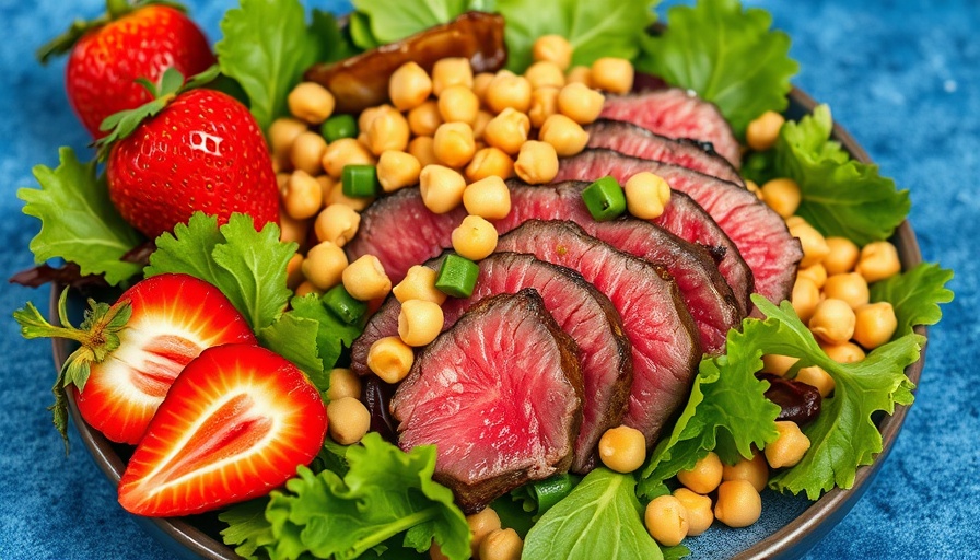 Fresh salad with steak and strawberries in Sunbasket meal kit review