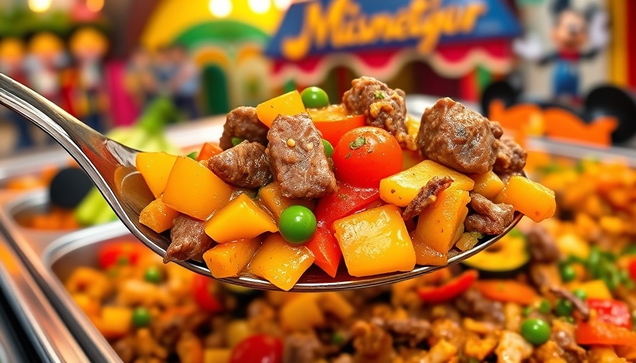 Delicious buffet dish at Disney World, family-style dining.