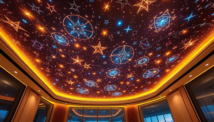 Celestial-themed ceiling in Orlando travel location.