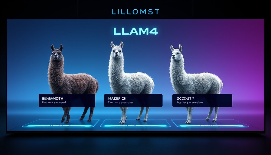 Futuristic interface showcasing Llama 4 AI models, latest AI news 2025