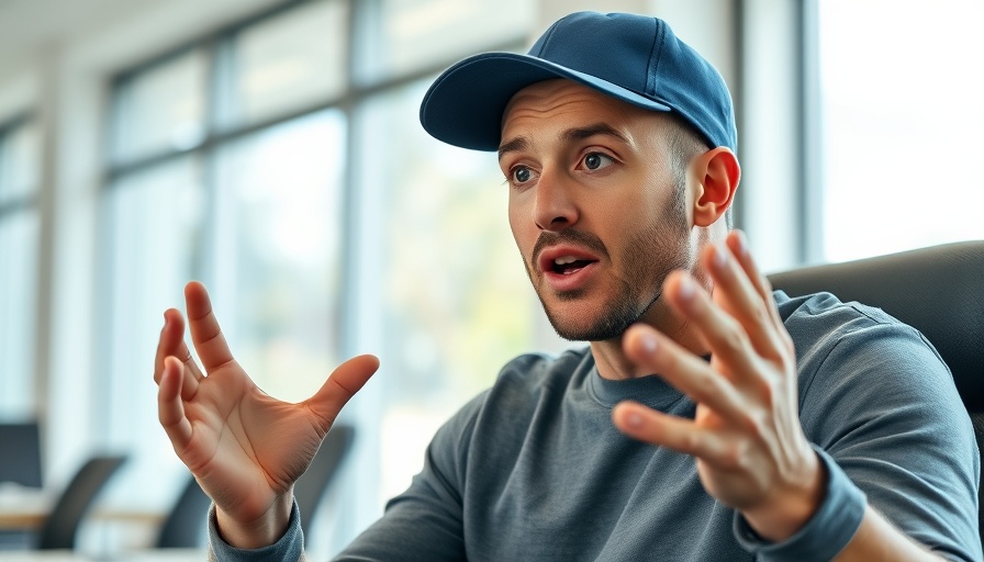 Man explaining AI-driven podcast growth strategies indoors.