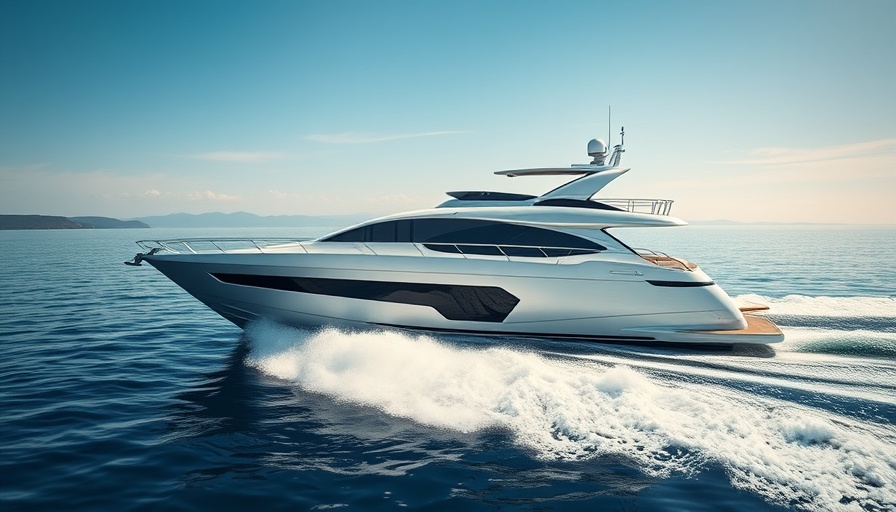 Sleek luxury yacht cruising on a calm ocean.