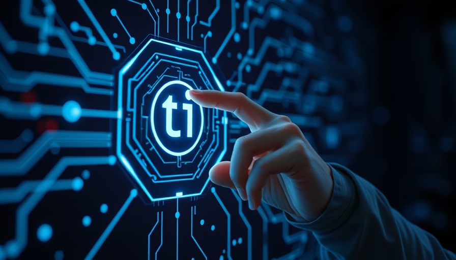 AI technology interface glowing with circuit patterns