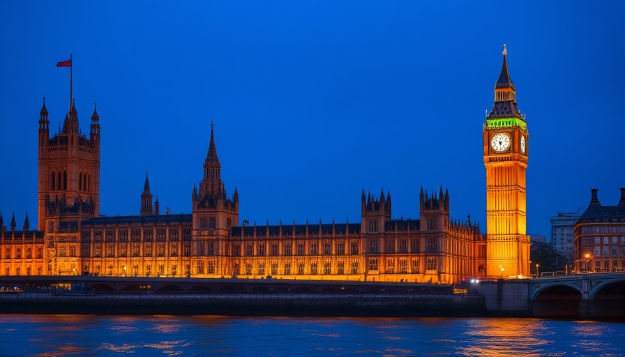 UK AI Copyright Rules: Houses of Parliament with Big Ben at twilight.