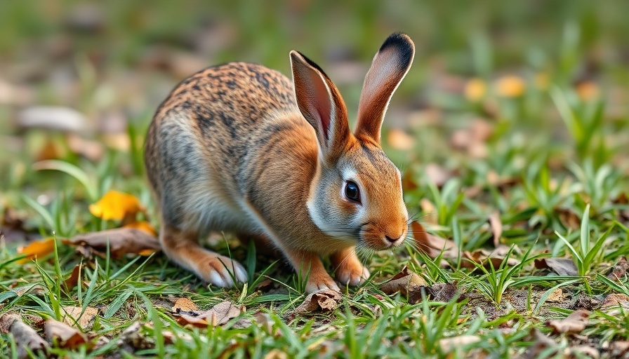 Wild rabbit foraging in Florida outdoors, natural setting.