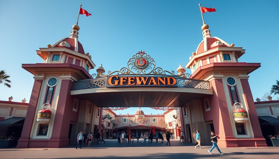 Entrance gate of Epic Universe, preparing for your first visit.
