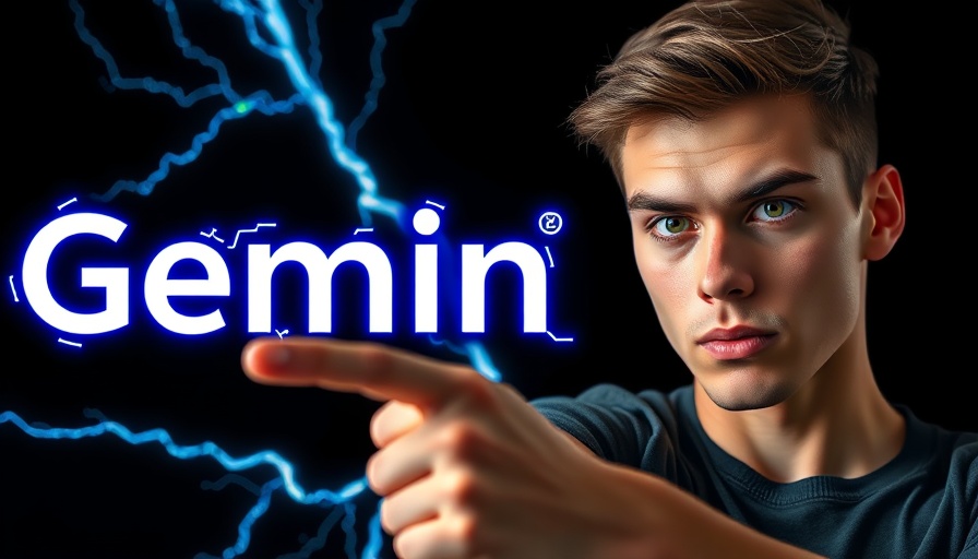 Gemini 2.5 Flash Review text with lightning and man pointing.
