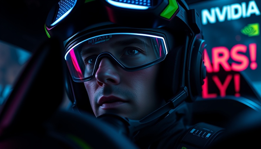 Futuristic pilot with glowing goggles, NVIDIA AI Makes Cars Fly.