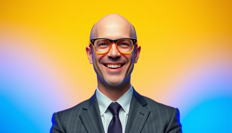 Cheerful bald man against yellow backdrop, simple productivity strategies focus.