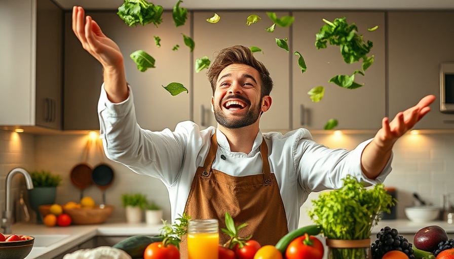 Chef Angelo Sosa joyfully using favorite kitchen appliances.