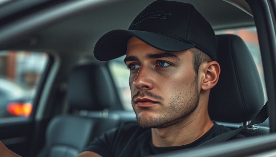 Man in car with thoughtful expression for AI in business growth.