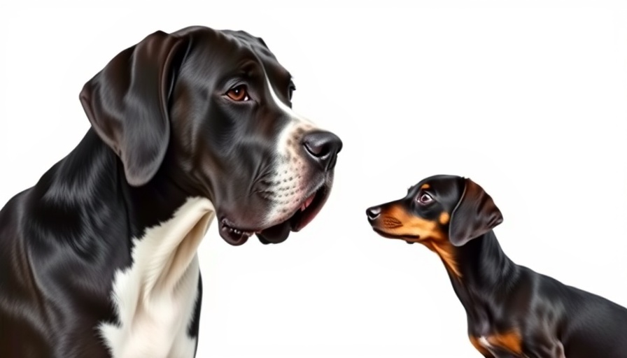 Great Dane and Dachshund signifying small cap investment strategies.