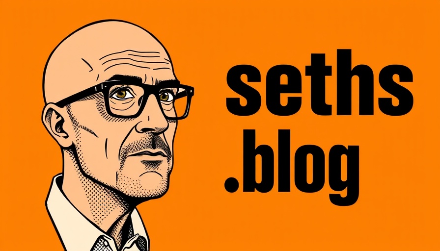Illustration beside 'seths.blog' text, vibrant background.