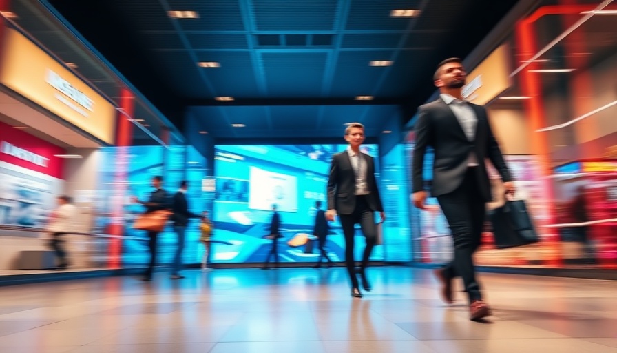 Tech professionals in motion by digital screen, AI automation for entrepreneurs.