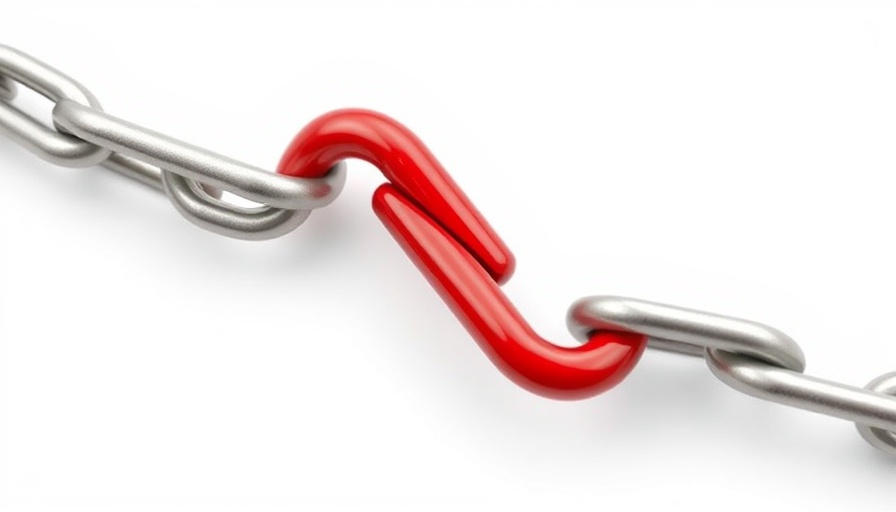 Metal chains with red link symbolizing Cross-Border Healthcare M&A.