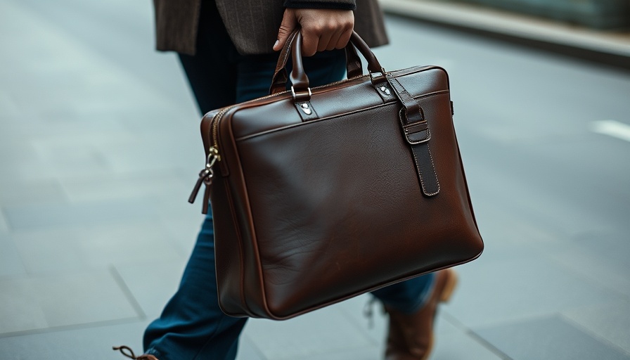 Person holding a leather briefcase, representing All-in-One Business Site Builder.