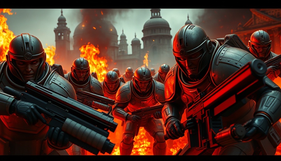 Gears of War soldiers in battle surrounded by flames.