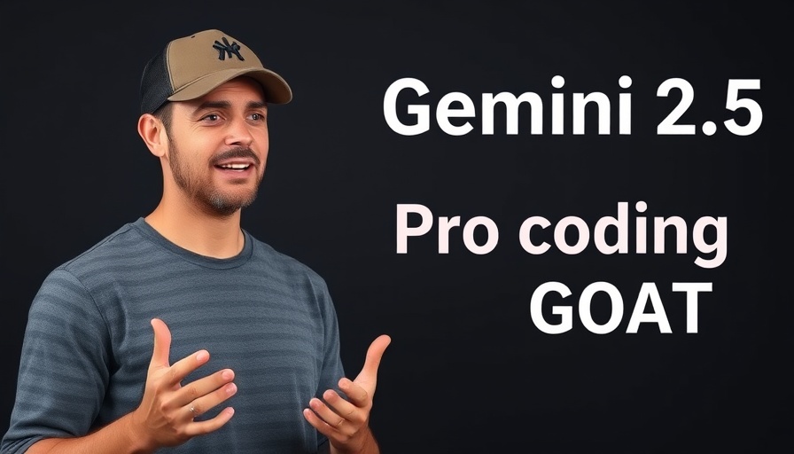 Man explaining next to Google Gemini 2.5 Pro Coding text.