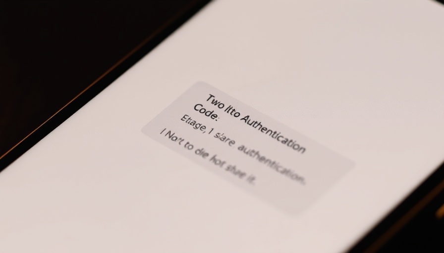 Security code message on smartphone screen highlighting two-factor authentication vulnerabilities.