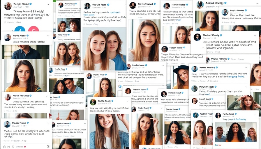 Social media posts with spammy content collage.