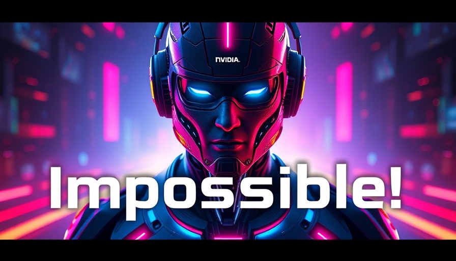 Futuristic humanoid in vibrant digital art with NVIDIA; video animation AI.