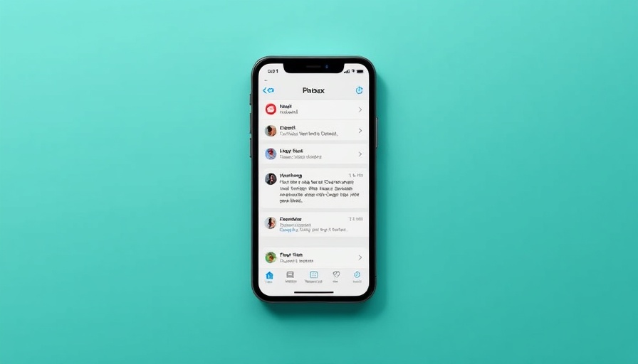 Email inbox on iPhone screen with teal gradient background.