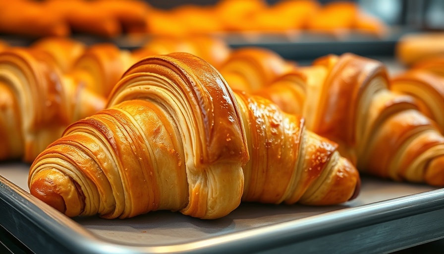 Golden croissants showcasing local bakery success strategies.
