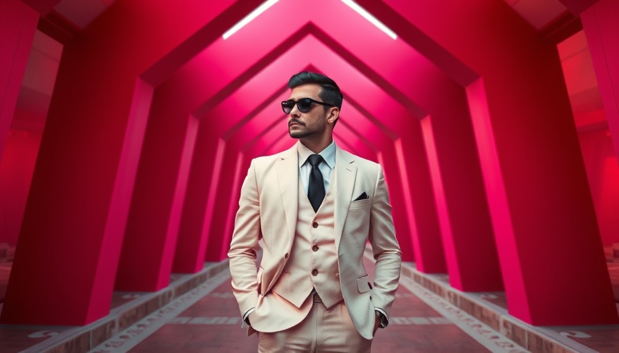 Traits of Thought Leaders: Stylish man in geometric corridor.