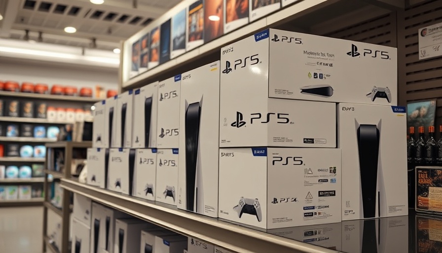 Impact of tariffs on gaming prices: PS5 consoles on store shelf.