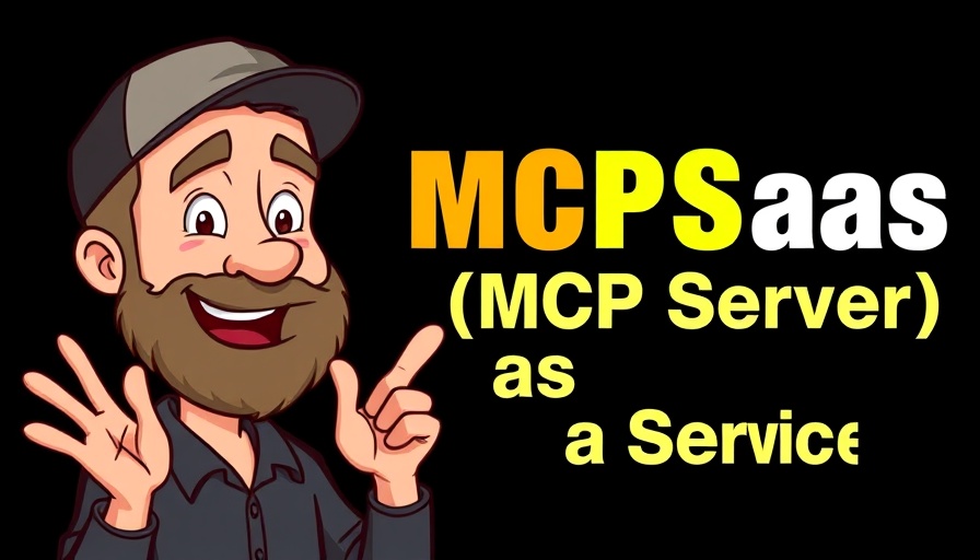 Cartoon man discussing MCP server as a service concept, text displayed