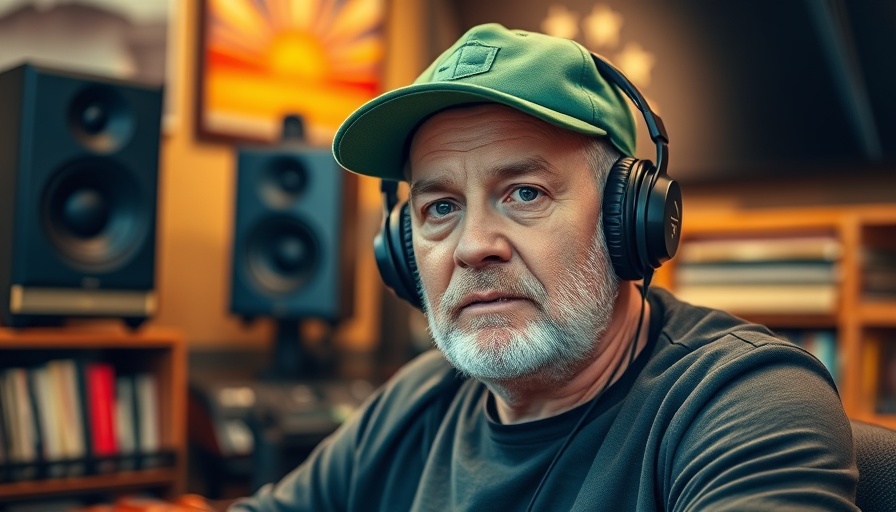 Thoughtful man in studio discussing business growth with AI.