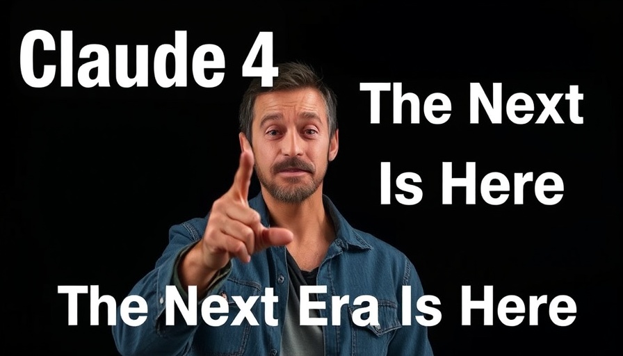 Claude 4 AI tools introduction with man gesturing.