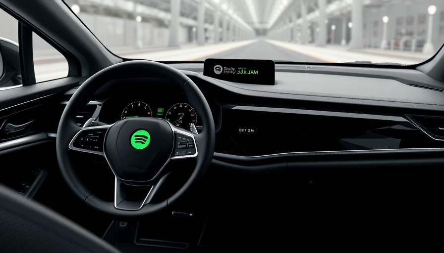 Spotify Jam Integration in Cars interface on in-car display.