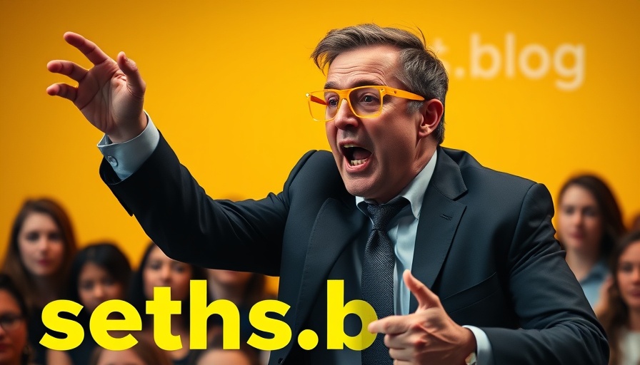 Paddling Upstream in Business: Energetic speaker with yellow glasses against a vibrant backdrop.