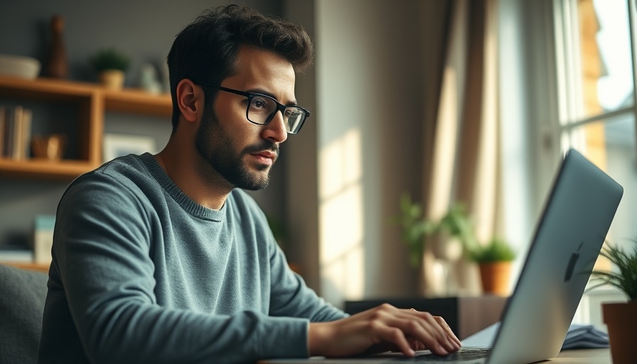 Man exploring GoDaddy Premium Auction Event on laptop.