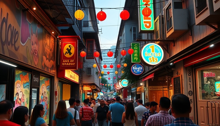 Nonalcoholic cocktails in Singapore vibrant nightlife scene with colorful murals.