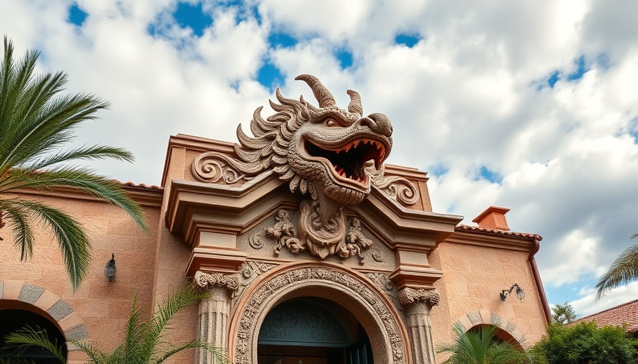 How to Train Your Dragon overlay at Universal Orlando with dragon decor