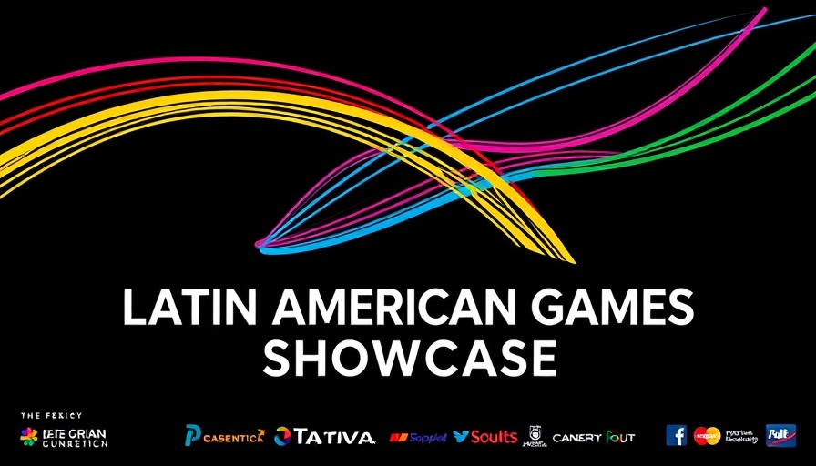 Latin American Games Showcase event poster with colorful design